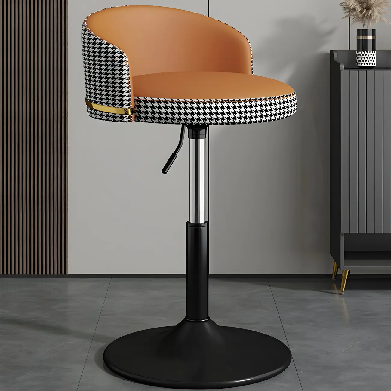 24 Inch Faux Leather Bar Stool Height Adjustable Modern