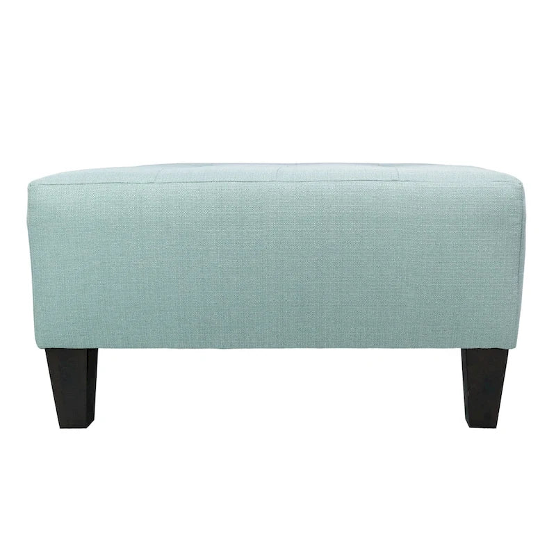 Button Tufted Upholstered Square Ottoman - 34 Inch