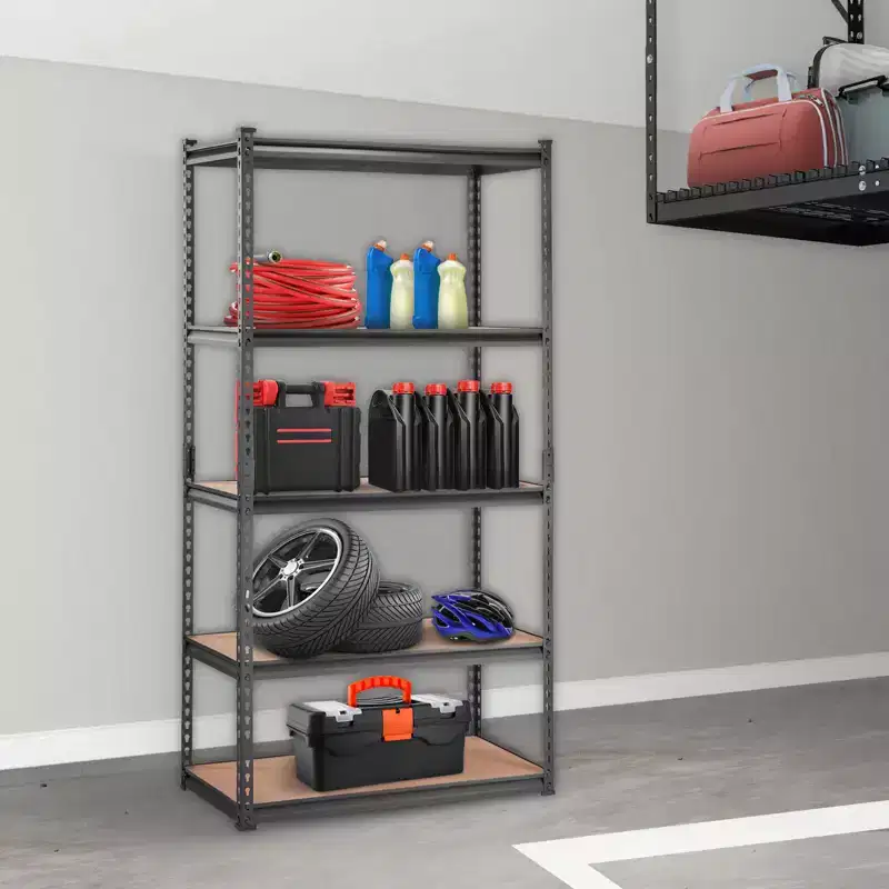 Storage Shelving Unit 30x12x60 Inch, 5-Tier Adjustable 2000 lbs Capacity, Heavy Duty Garage Shelves Metal Organizer Utility Rack, Black