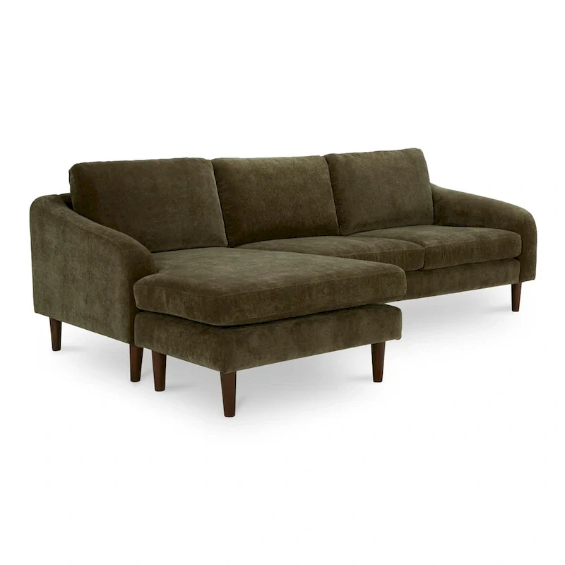 NADAAL STUDIOS Drew, Sectional with Reversible Chaise, Dark Brown - 98 X 59.2 X 33.5