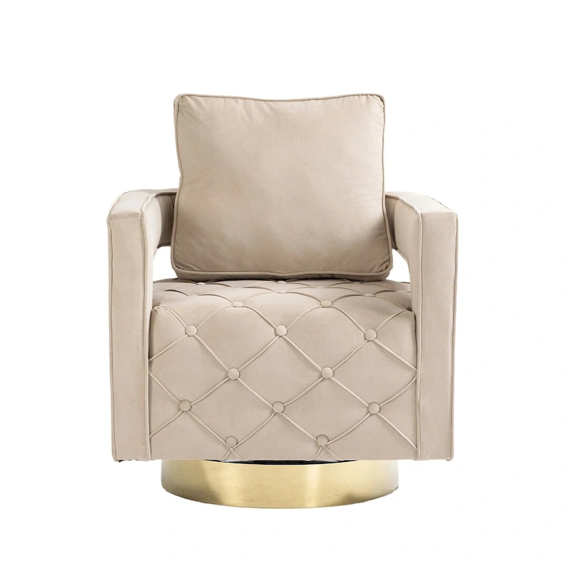 Fabric pull buckle living room rotating leisure chair, reception and negotiation chair