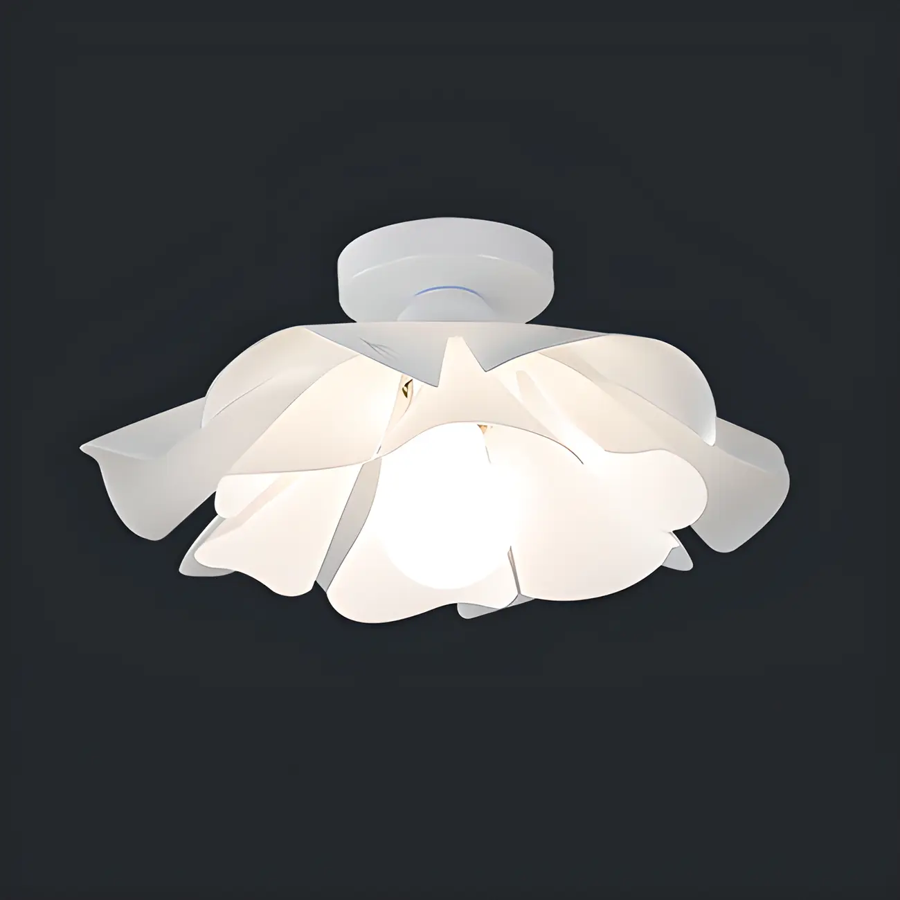 Elegant Floral LED Semi Flush Ceiling Light for Bedroom