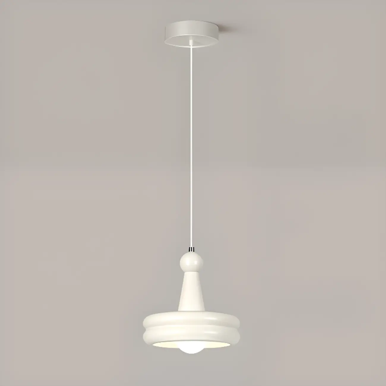 Modern Milk White Geometric Metal Pendant Light