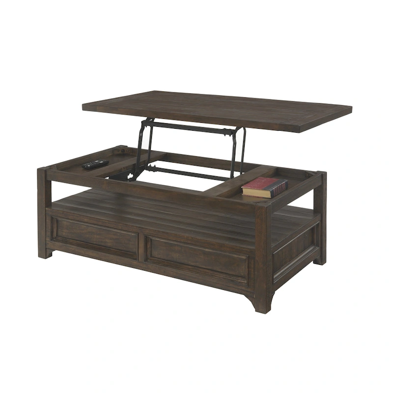 Jasper Lift-Top 2-drawer Solid Wood Coffee Table