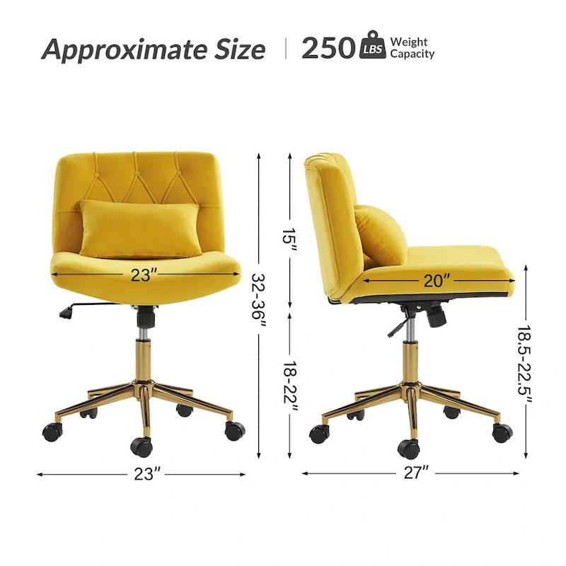 Ollie Modern Flannel Swivel Tilting Office Chair with Pillow by HULALA HOME