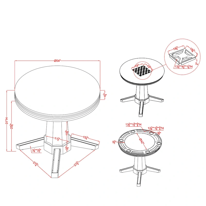 Nami Traditional Antique White 54-inch Wood Round Game Table by Furniture of America