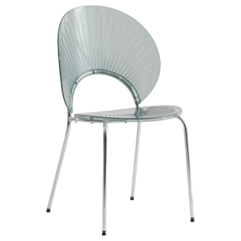 LeisureMod Opulent Plastic Dining Side Chair in Chrome Base