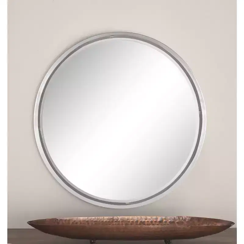 Contemporary Metal Wall Mirror Silver