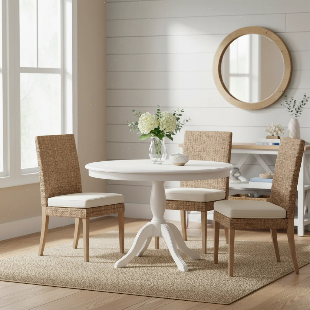 Round Solid Wood Pedestal Table