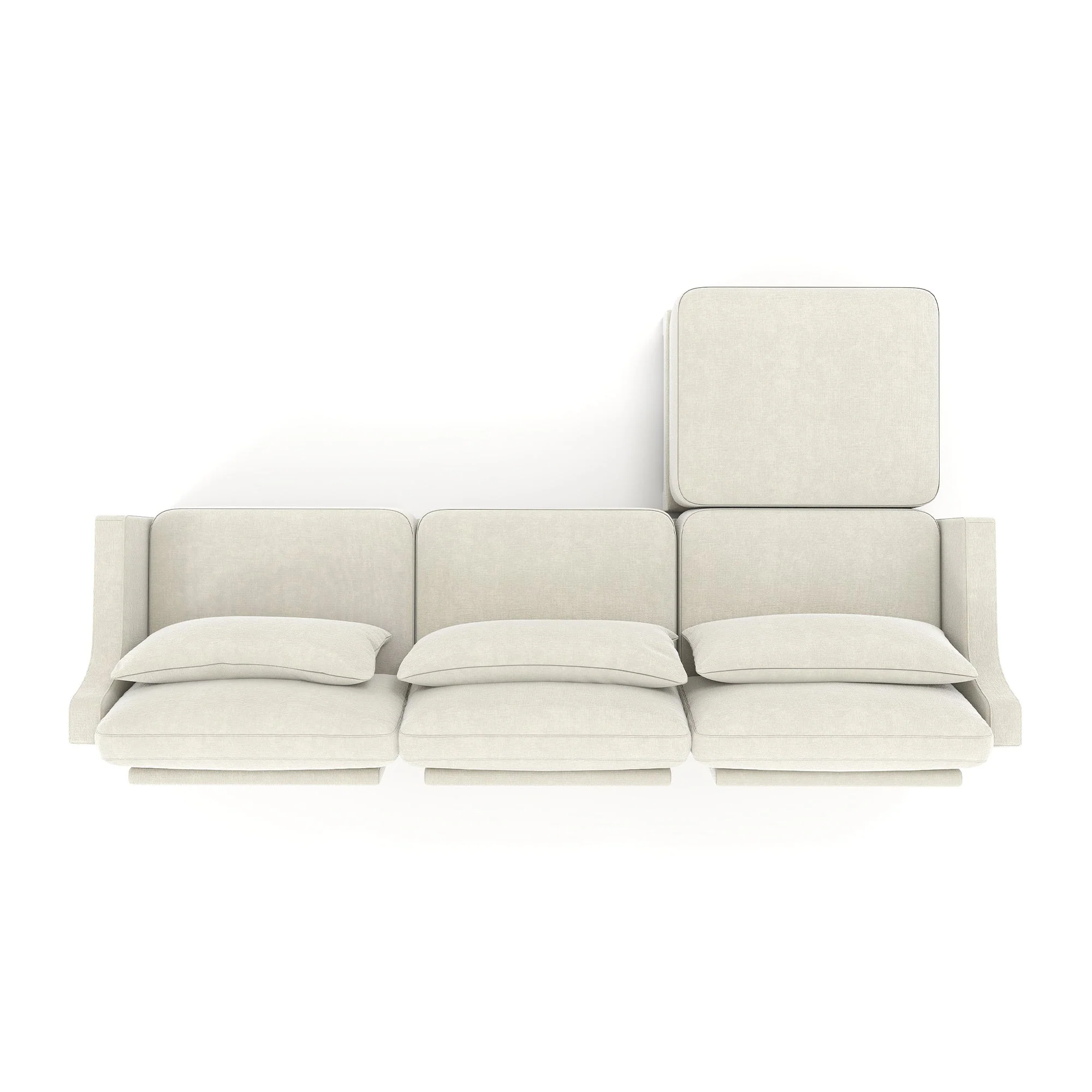 Walker Edison | High-Resilience Foam Chenille Sectional Sofa with Ottomans