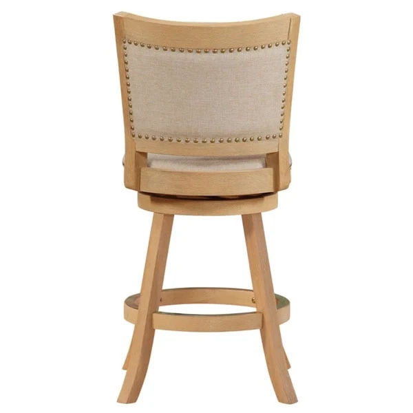 Melrose High Back Swivel Wood Counter Stool
