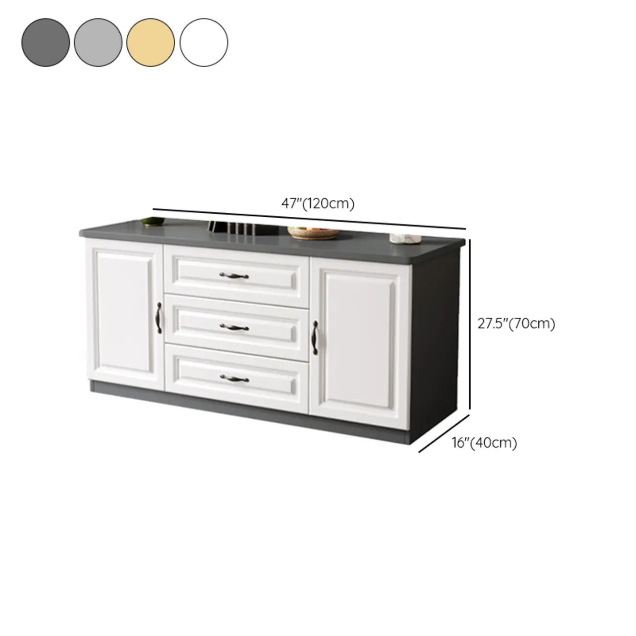 Modern Long Wood TV Stand with Cabinets