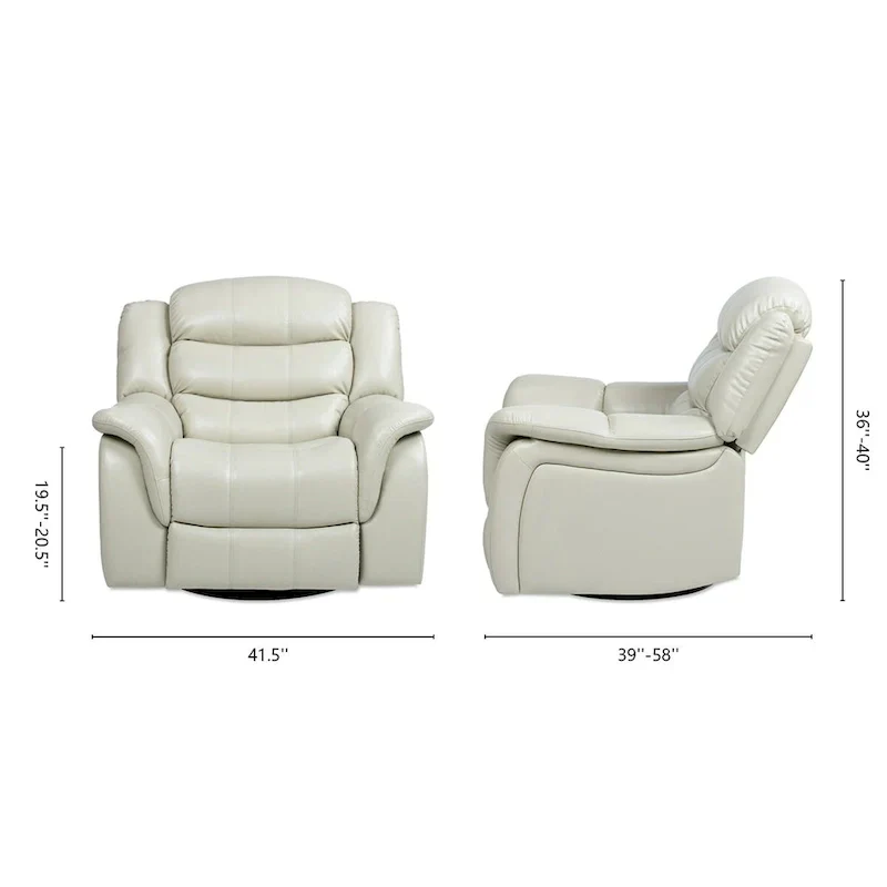 Rover 41.5 Faux Leather Manual Swivel Glider Recliner