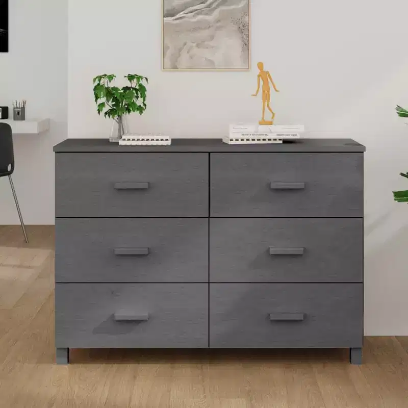vidaXL HAMAR Dresser Dark Gray 44.5x15.7x31.5 Solid Wood Pine