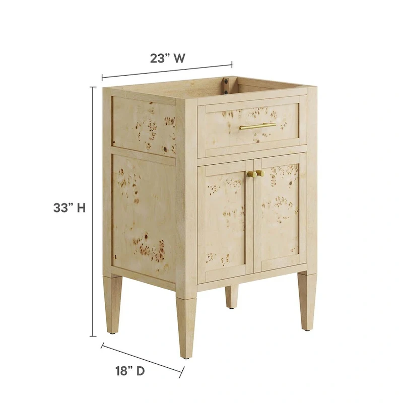 24 Wood Bathroom Vanity Cabinet (Sink Basin Not Included)