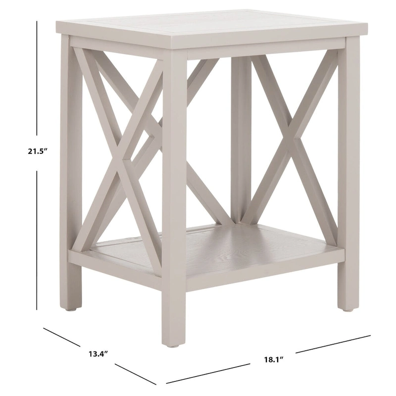 SAFAVIEH Yasumi White Cross Back End Table - 18.1  x 13.4  x 21.5  - 18Wx13Dx22H
