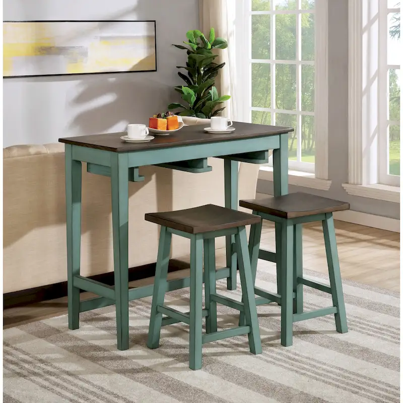 Flaros Transitional Solid Wood 3-Piece Bar Table Set by Furniture of America