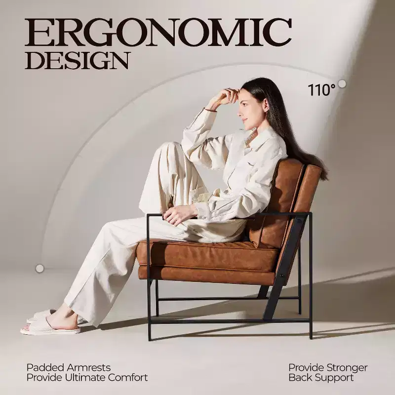 Yaheetech Retro Upholstered Accent Chair Arm Chair