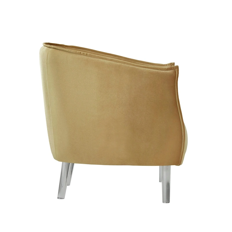 Vianne Velvet Curved Back Acrylic Leg Accent Chair by iNSPIRE Q Bold