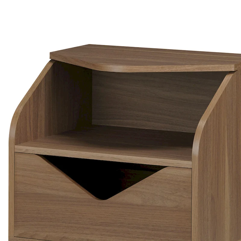 Mid-century Modern 20-inch 1-Shelf and 1-Drawer End Table by