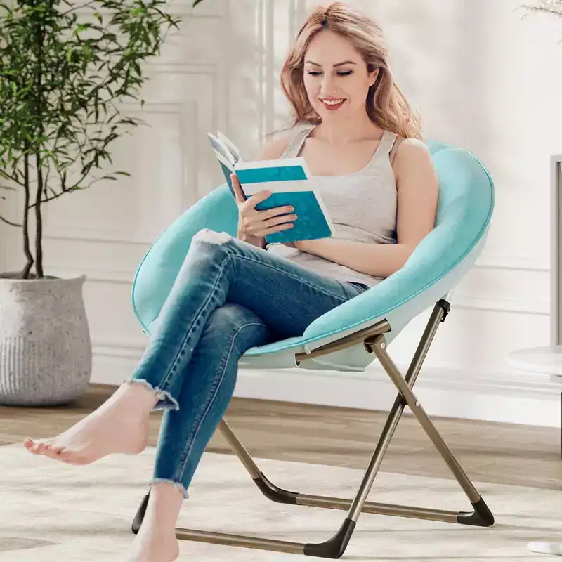 Faux Fur Saucer Chair, Folding Style, 1-Person