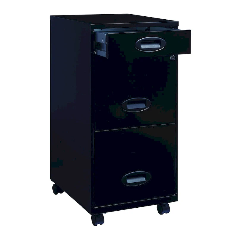 Space Solutions Black 3-drawer Mobile File Cabinet
