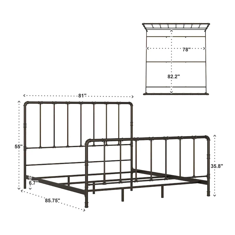 West Antique Industrial Iron Bed by iNSPIRE Q Classic