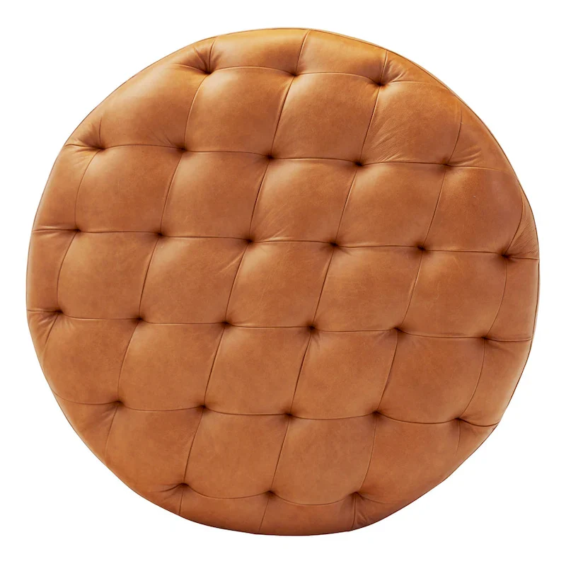 Poly & Bark Ascot Ottoman - Full Grain Genuine Italian Leather