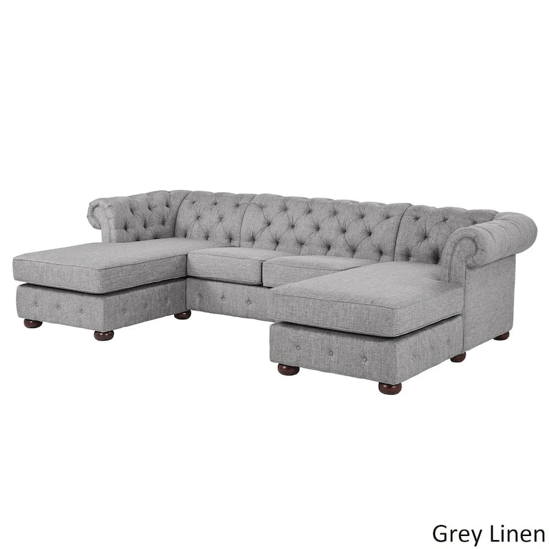 Knightsbridge Tufted Scroll Arm Chesterfield 4-Seat Sofa and Chaise Lounges by iNSPIRE Q Artisan