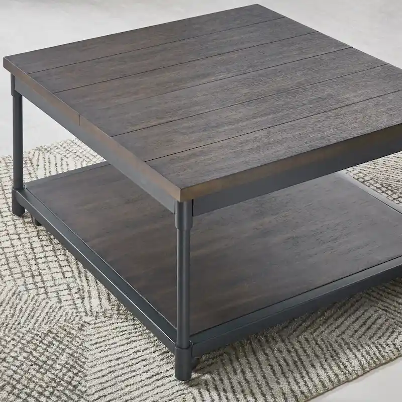 Square Coffee Table with Adjustable-Height Top