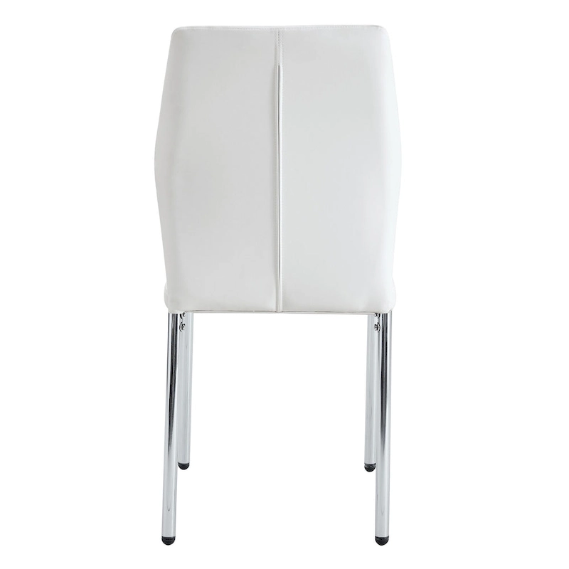 Set of 6 High Resilience Dining Chair with Metal Silver Leg