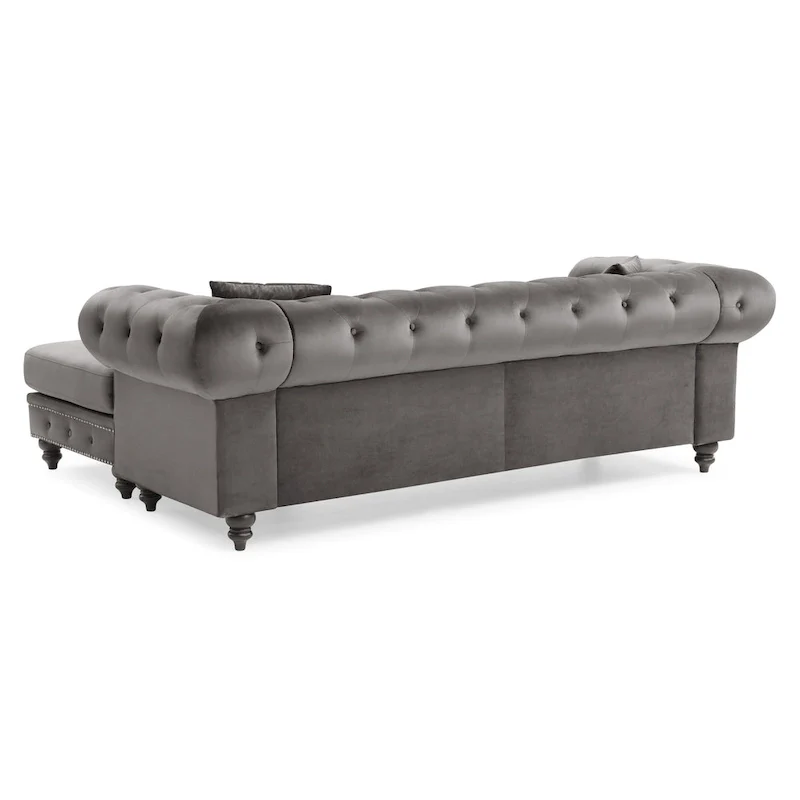 Nola Velvet Sofa with Chaise