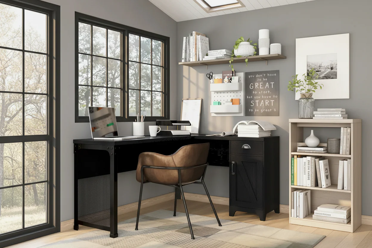 Farmhouse 61-inch L-shape Desk
