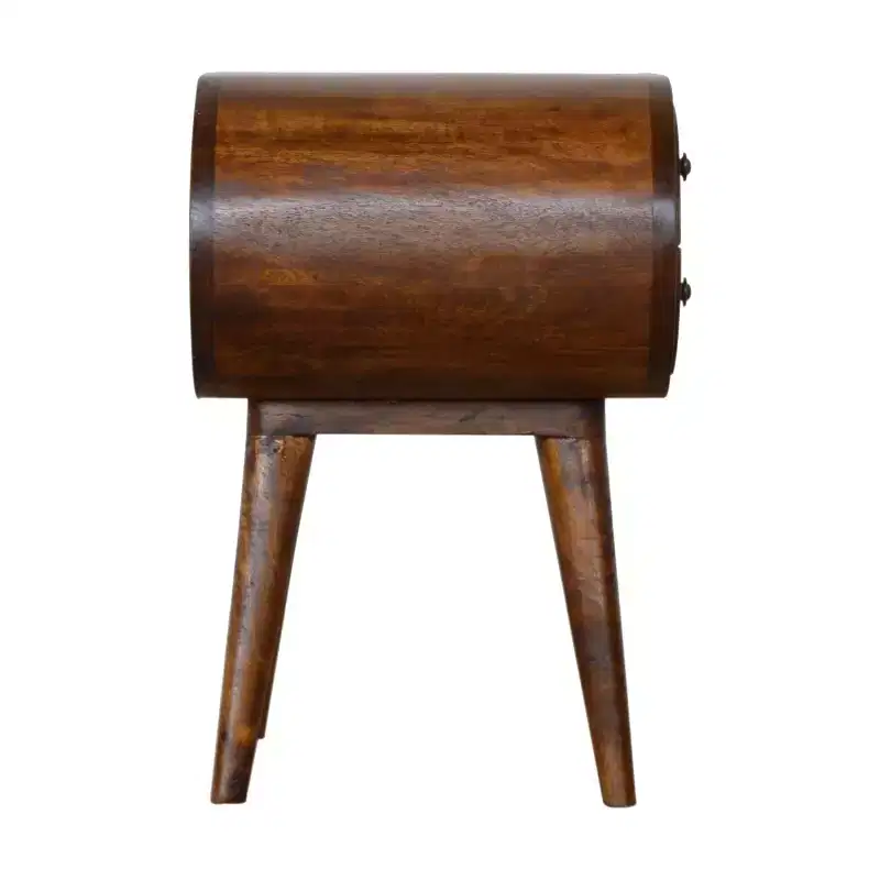 21 Chestnut Solid Wood Oval Two Drawer Nightstand