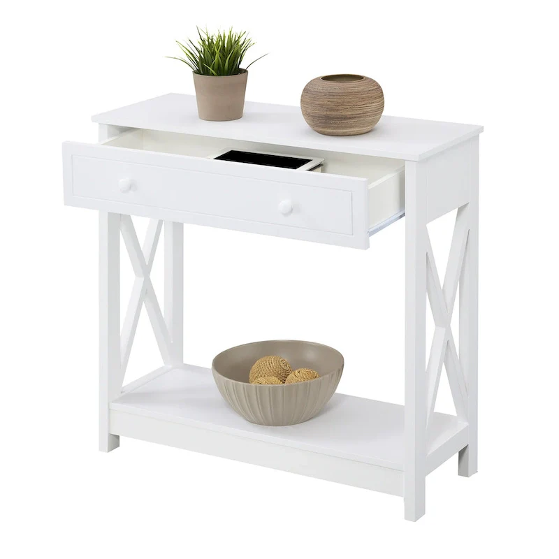 Convenience Concepts 1 Drawer Entryway Hall Table with Shelf