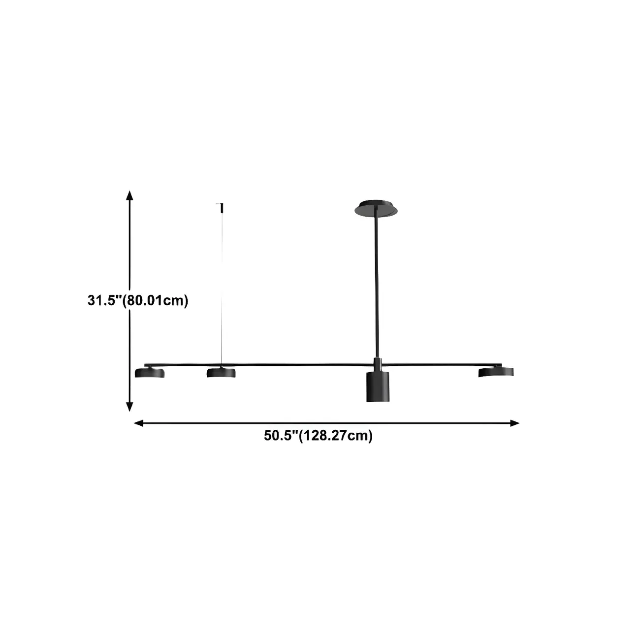 Modern Adjustable Black Linear Kitchen Island Light