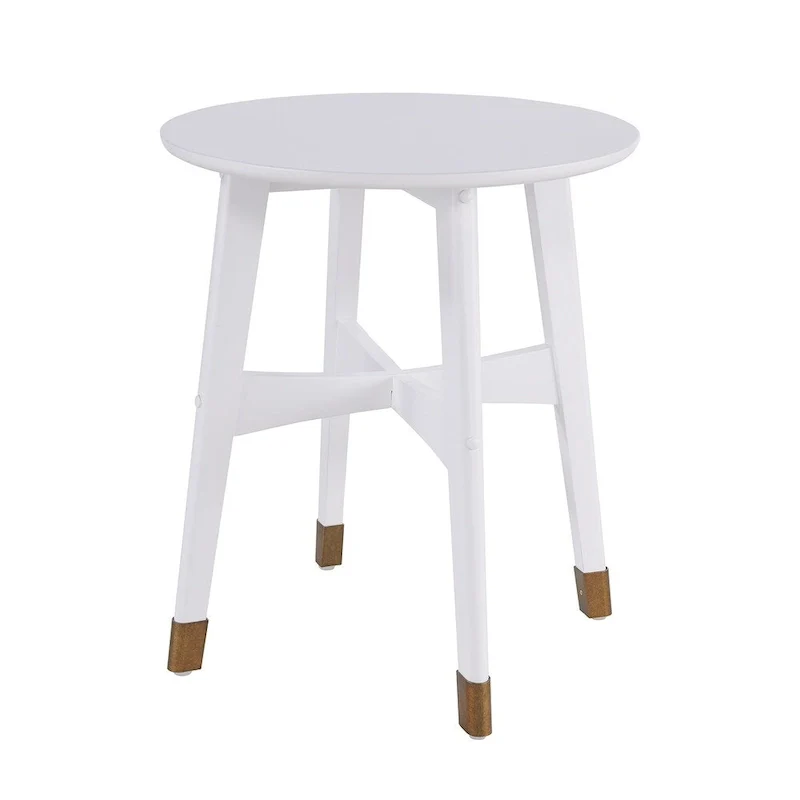 Round Midcentury Modern Wood Side Table