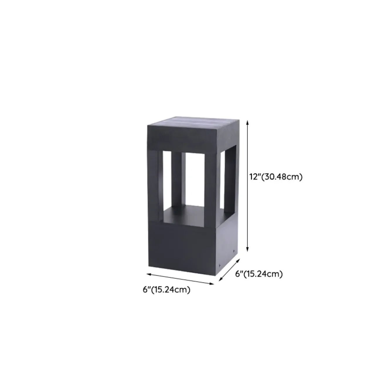 Metal Black Rectangle Frame Patio Post Cap Light