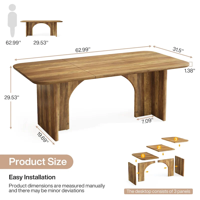 63 Executive Desk, Large Computer Desk Modern Home Office Desk