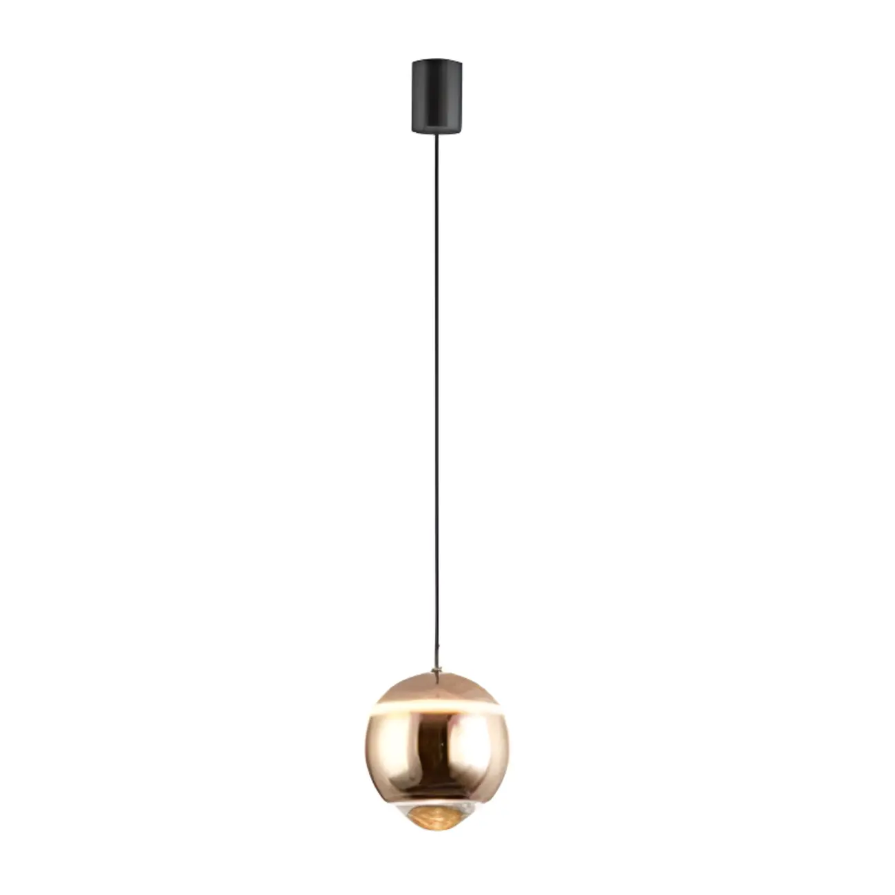 Modern Metal Glass Globe Pendant Light Warm LED