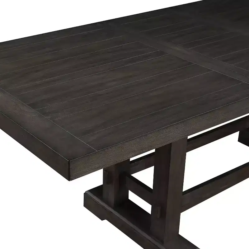 9pc Napa Counter Height Dining Set Dusky Cedar - Steve Silver Co.: Farmhouse Style, Twin Pedestal, Upholstered Chairs