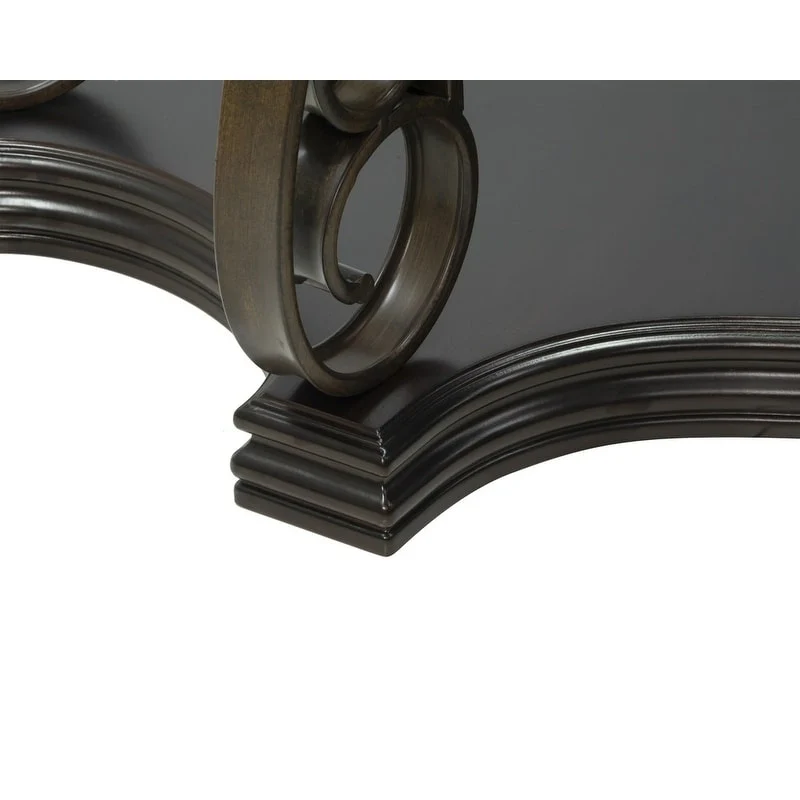 Traditional control table tempered glass top and middle shelf, retro living room foyer hallway entrance table