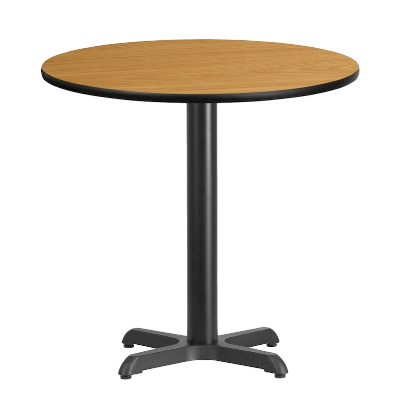 30 Round Laminate Table Top with 22 x 22 Table Height Base - 30W x 30D x 31.125H - 30W x 30D x 31.125H