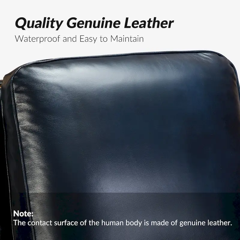 Cigar Mid-century Modern Genuine Leather Recliner with Nailhead Trim by HULALA HOME