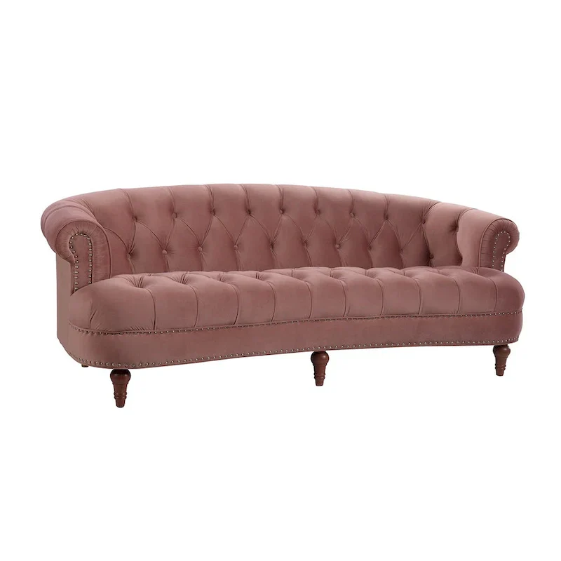 La Rosa 84 Mid-Century Modern Velvet Upholstered Chesterfield Tufted Sofa
