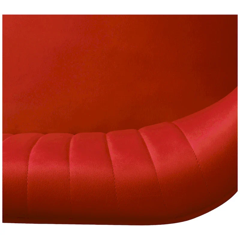 Upholstered Velvet Polyester 46 Wide Loveseat - Armless/ Scalloped Back