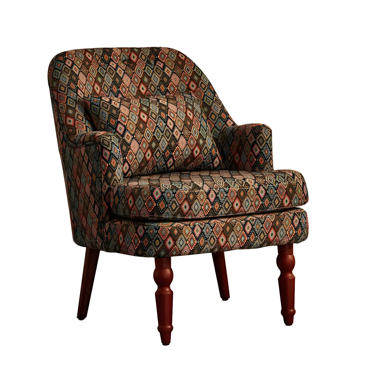 Scandinavian Patterned Upholstery Lounge Chair
