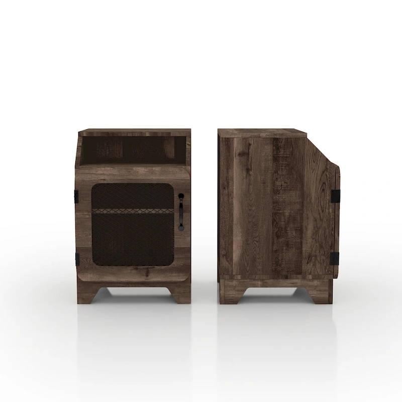 DH BASIC Rustic Oak 16-inch 3-Shelf End Table by Denhour