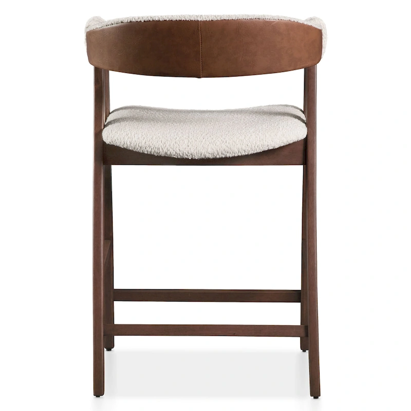 Furniture of America Shaw Mid-century 5-Piece Walnut Wood Counter Height Table Set with 4 Chairs