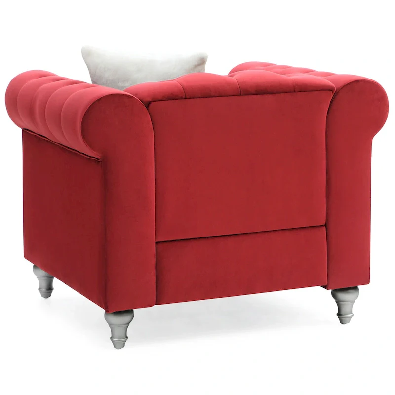 Raisa Velvet Crystal Accent Chair